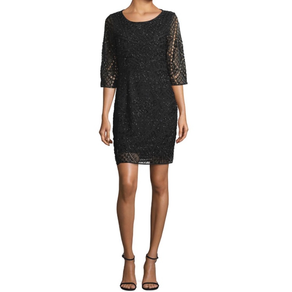 Lotus Threads Women's Beaded Sheath Dress - Black, Size 6